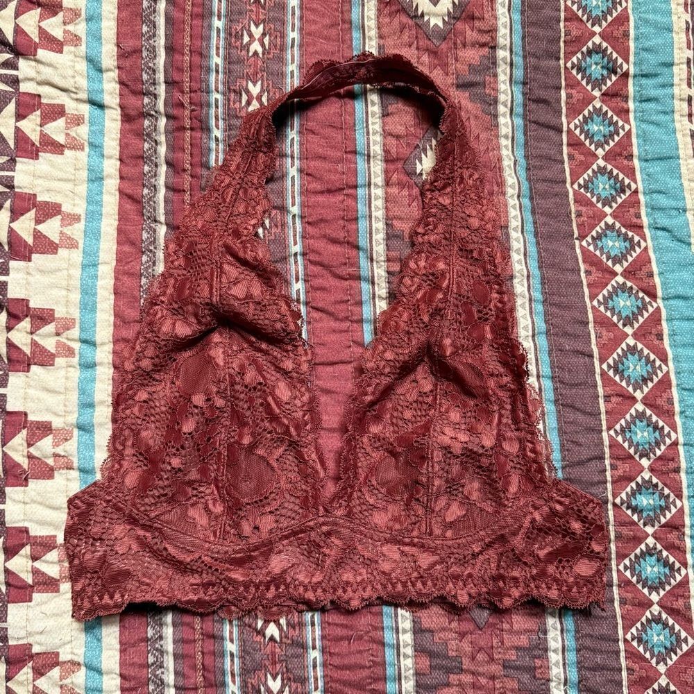 Free people lace halter bralette size small